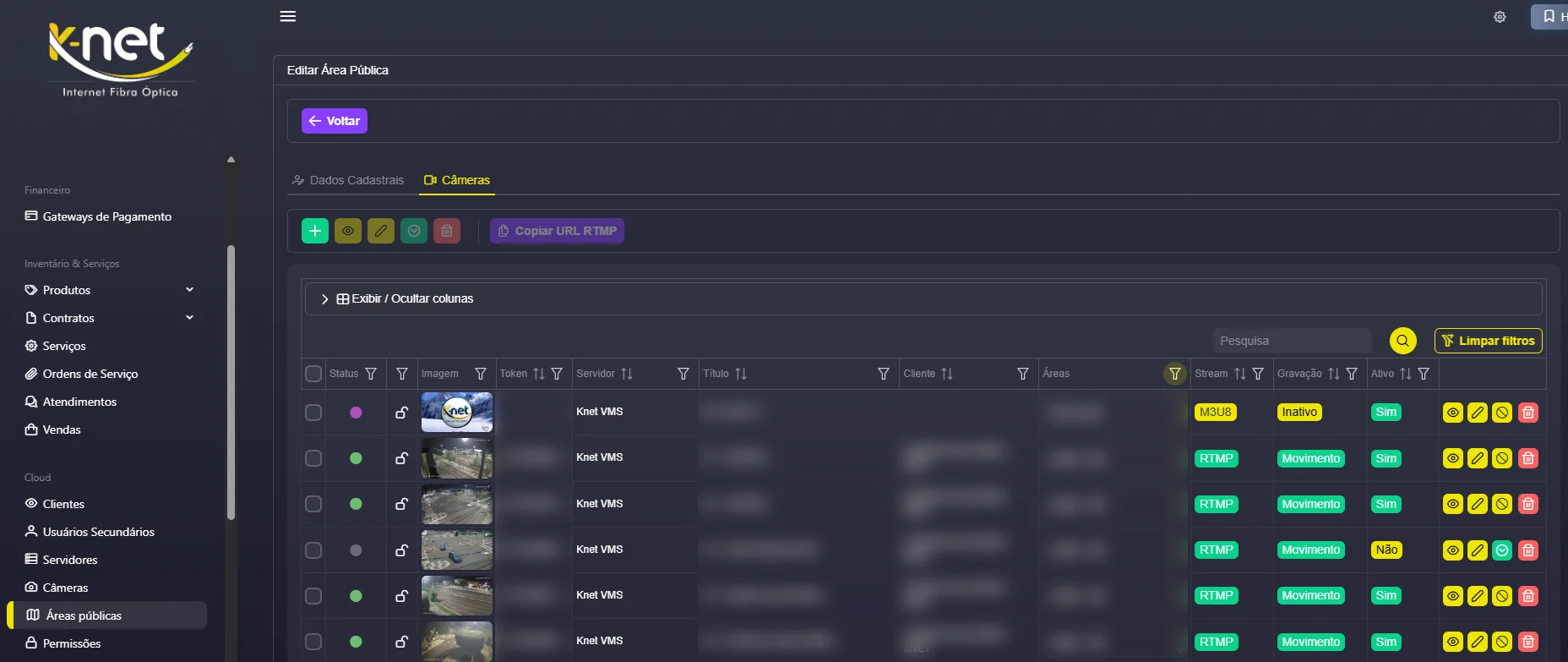 Painel web FiberGuard